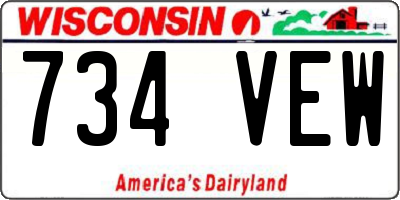 WI license plate 734VEW