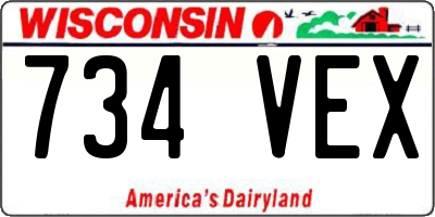 WI license plate 734VEX