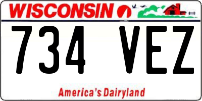WI license plate 734VEZ