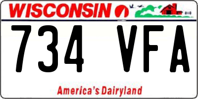 WI license plate 734VFA