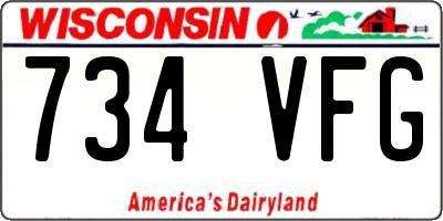 WI license plate 734VFG