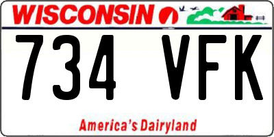 WI license plate 734VFK