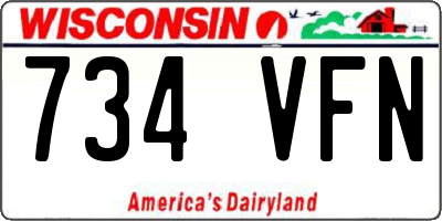 WI license plate 734VFN