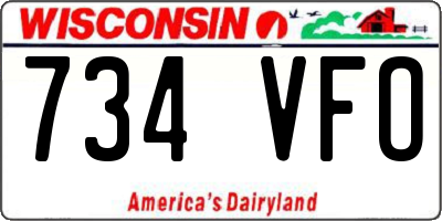 WI license plate 734VFO