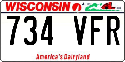 WI license plate 734VFR