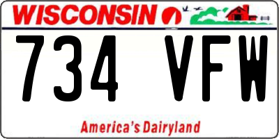 WI license plate 734VFW