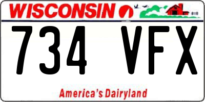 WI license plate 734VFX