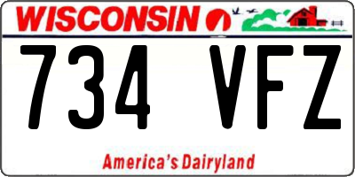 WI license plate 734VFZ