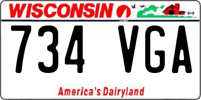 WI license plate 734VGA