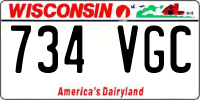 WI license plate 734VGC