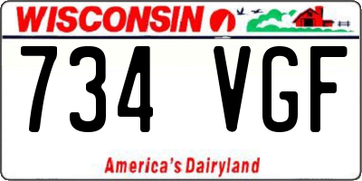 WI license plate 734VGF