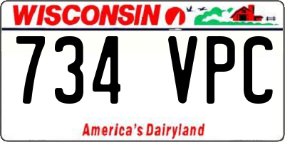 WI license plate 734VPC