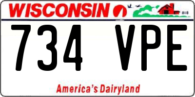 WI license plate 734VPE