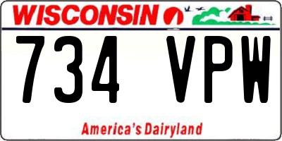 WI license plate 734VPW