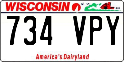 WI license plate 734VPY