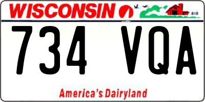 WI license plate 734VQA
