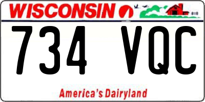 WI license plate 734VQC
