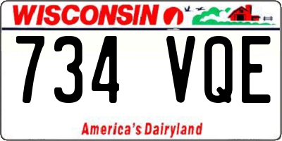 WI license plate 734VQE