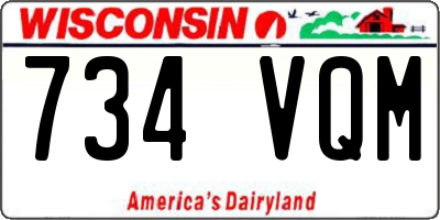 WI license plate 734VQM