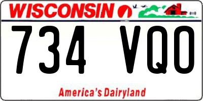 WI license plate 734VQO
