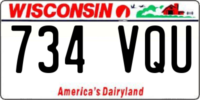 WI license plate 734VQU