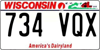 WI license plate 734VQX