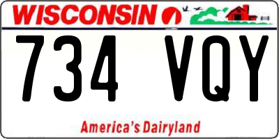 WI license plate 734VQY