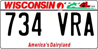 WI license plate 734VRA