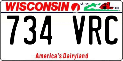 WI license plate 734VRC