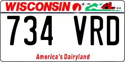 WI license plate 734VRD