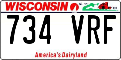 WI license plate 734VRF