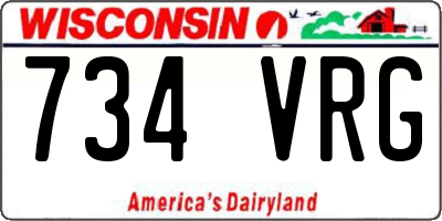 WI license plate 734VRG