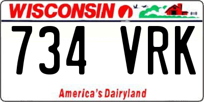 WI license plate 734VRK