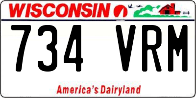 WI license plate 734VRM