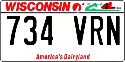 WI license plate 734VRN