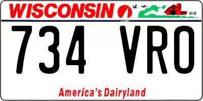 WI license plate 734VRO