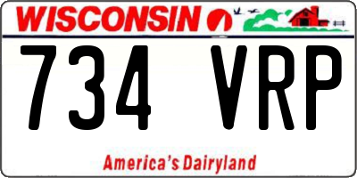 WI license plate 734VRP