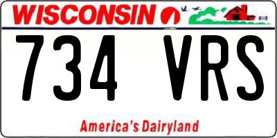 WI license plate 734VRS
