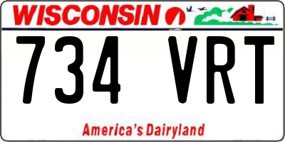 WI license plate 734VRT