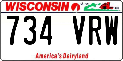 WI license plate 734VRW