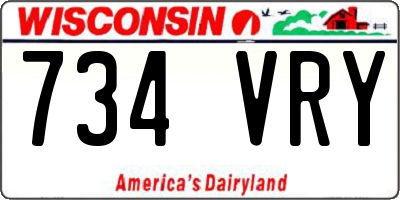 WI license plate 734VRY