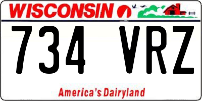 WI license plate 734VRZ