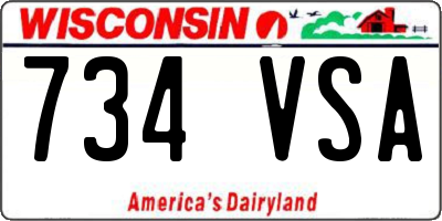WI license plate 734VSA