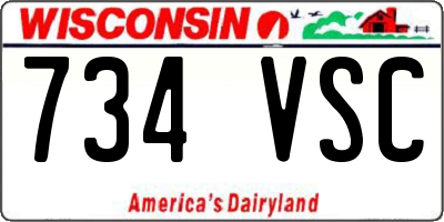 WI license plate 734VSC