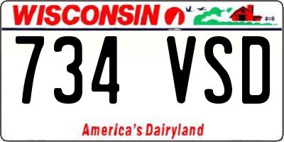 WI license plate 734VSD