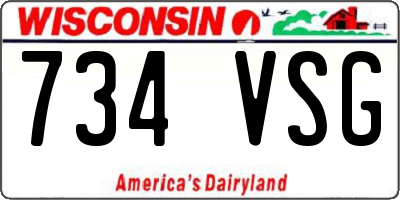 WI license plate 734VSG