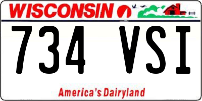 WI license plate 734VSI