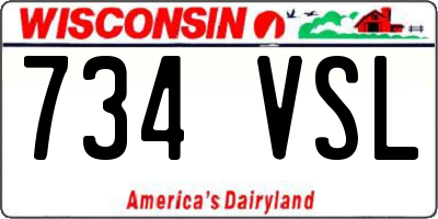 WI license plate 734VSL