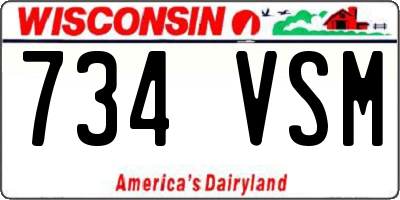 WI license plate 734VSM