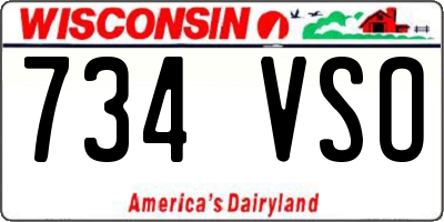 WI license plate 734VSO